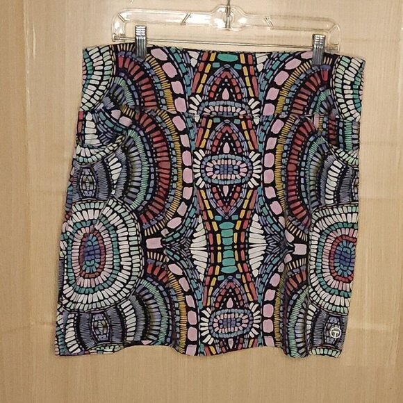 Tribal Bright Color Geometric Athletic Skirt Large - Picture 1 of 7